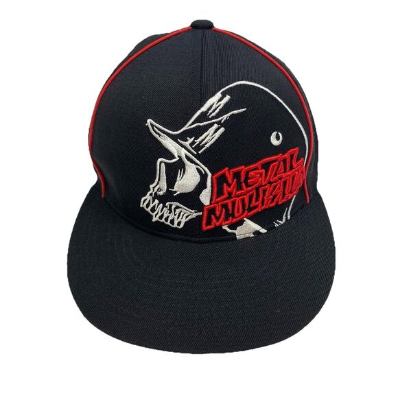 Metal Mulisha Flexfit Hat S/M Black Red Skull Logo Embroidered Cap - Picture 1 of 9